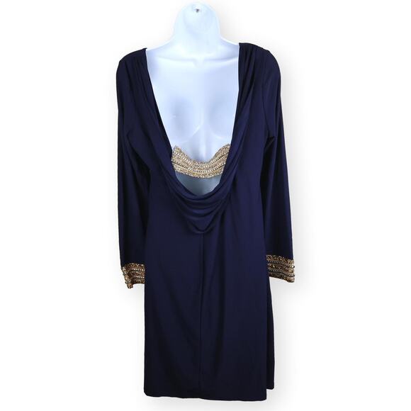 Marina Navy Blue Rhinestone Cocktail Evening Dress 12 - Picture 5 of 8